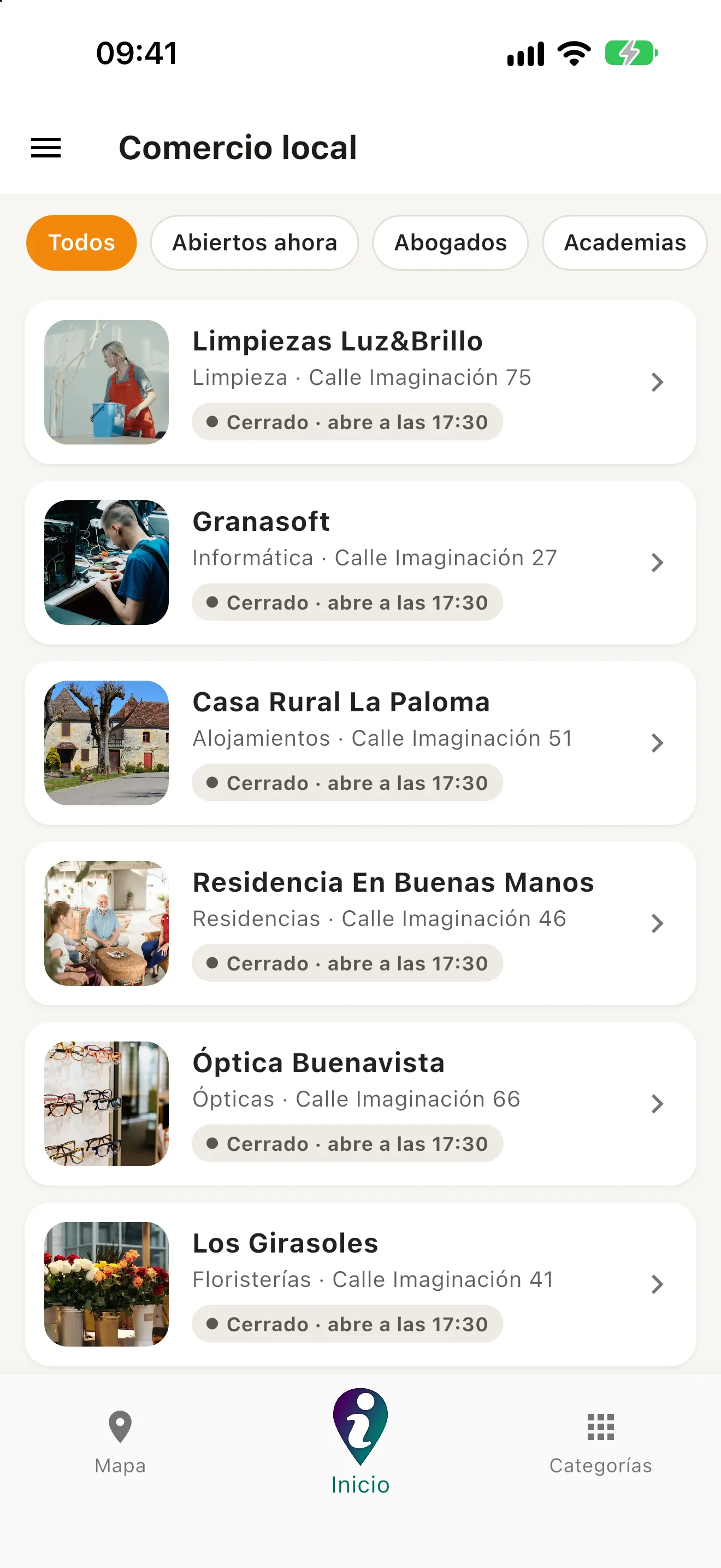 Comercio local en InfoLocal: listado de comercios de la red
